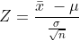 Z-test Calculator formula